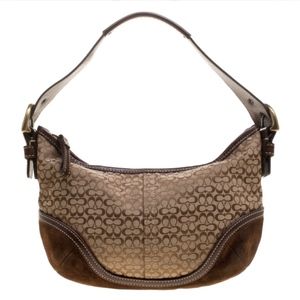 Coach Brown Signature Monogram Shoulder SM Purse